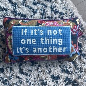 Furbish NWT Colorful Needlepoint Accent Pillow